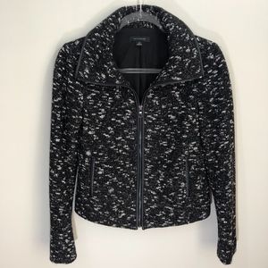 Ann Taylor Black White Zip Up Jacket XS‎